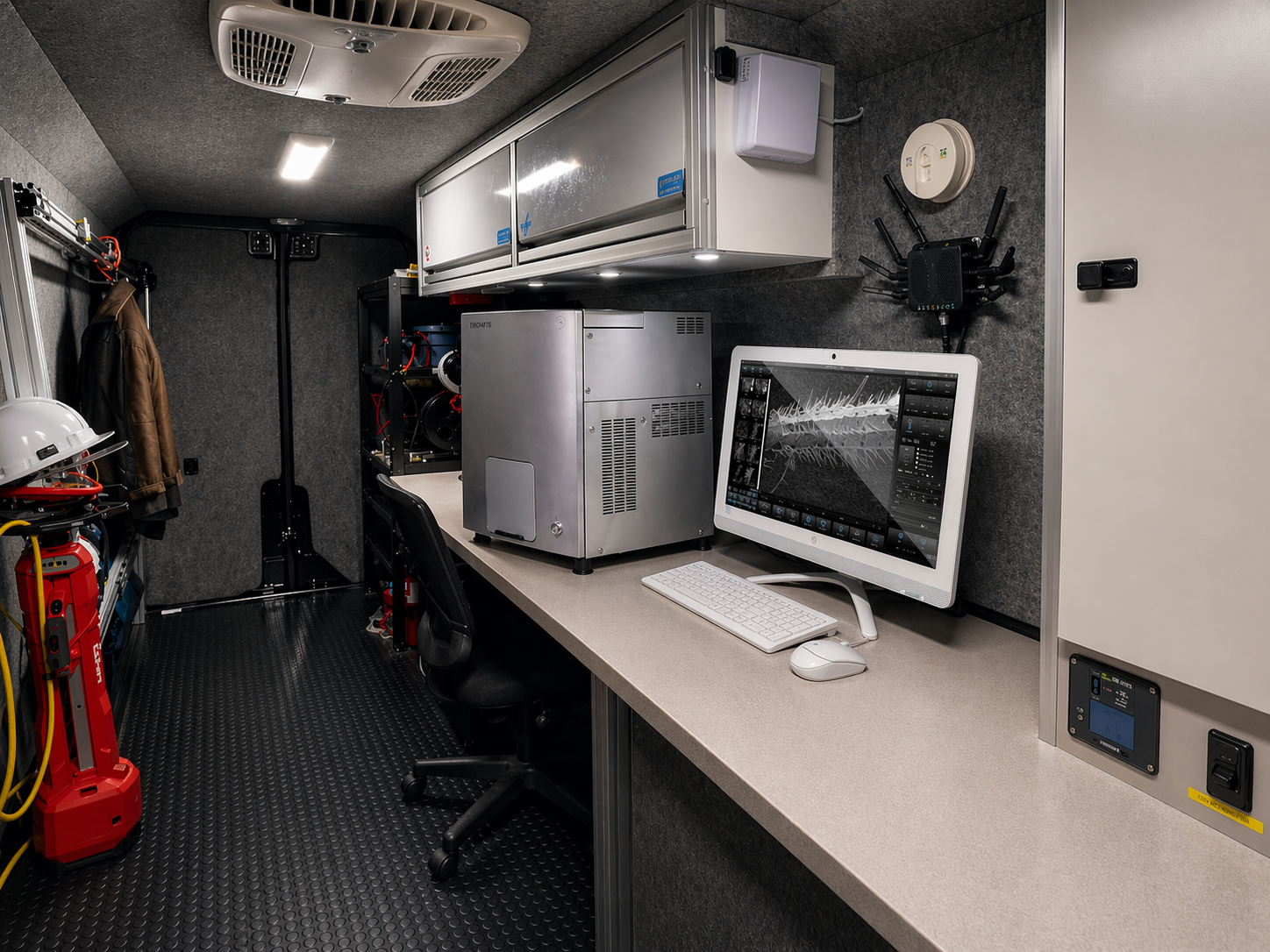 CERI SEM Mobile Van with the Cube scanning electron microscope