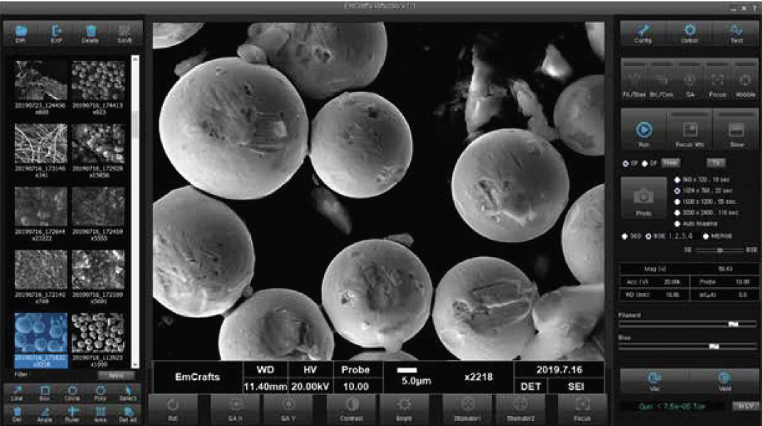 SEM microscopy image of mold, CERI analysis
